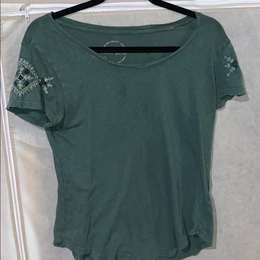 Lucky Brand Green T-Shirt Size M